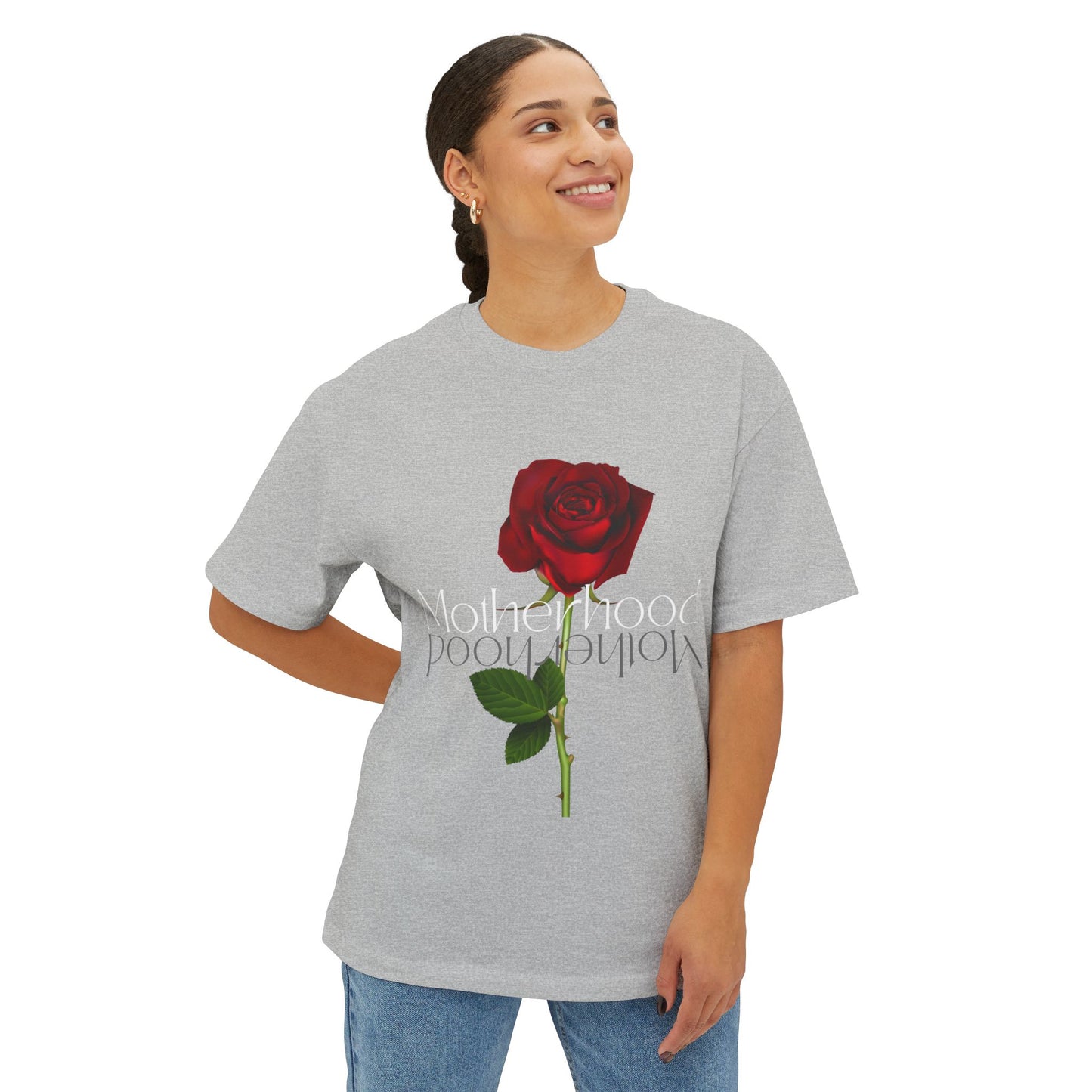 Romantic Rose Oversized Tee, Perfect Gift for Flower Lovers, Casual Streetwear, Summer Style, Ideal for Birthdays and Anniversaries