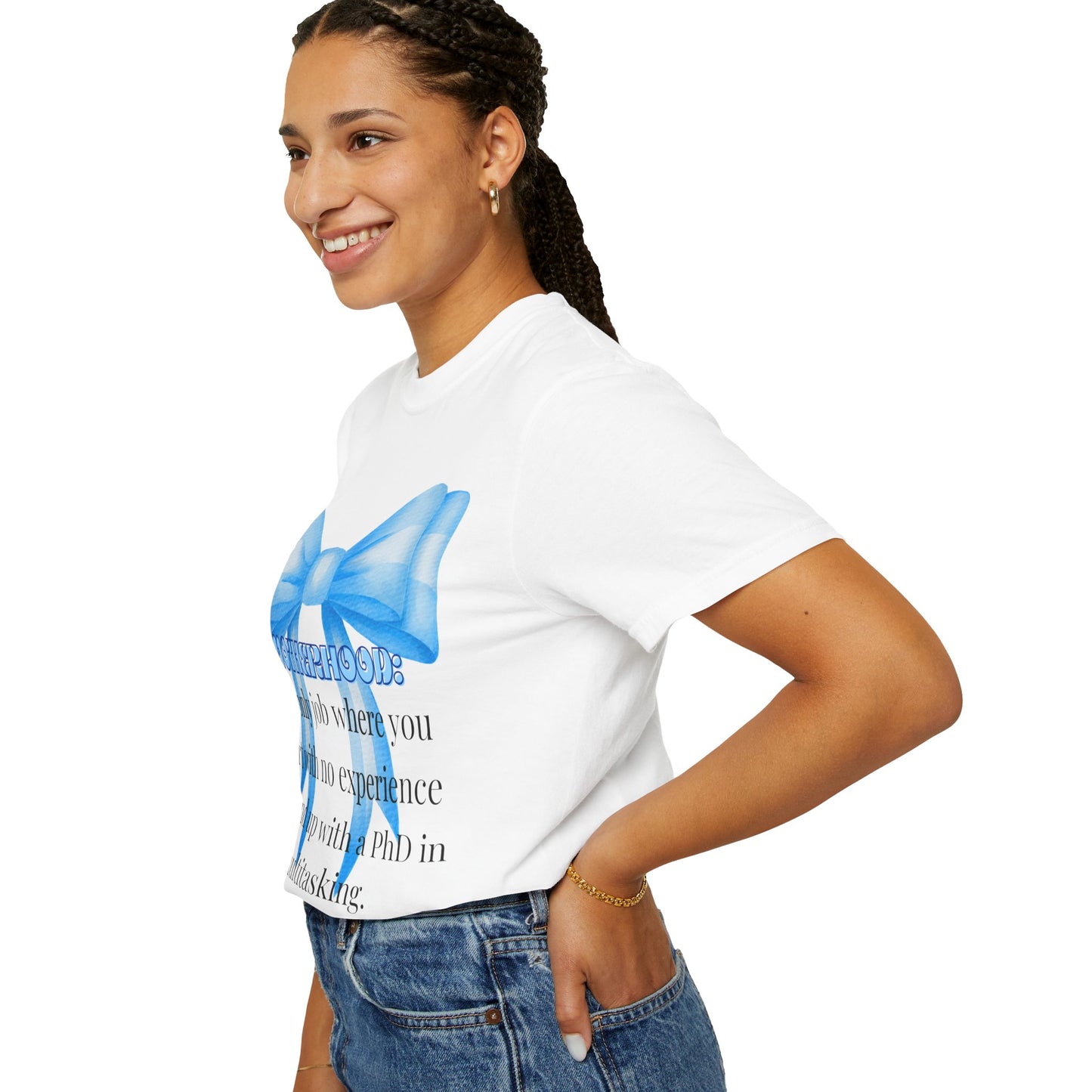 Whimsical Unisex T-shirt with Bow Design - Perfect Gift for Graduates, Funny Quote Top, Casual Wear, Birthday Surprise, Everyday Humor