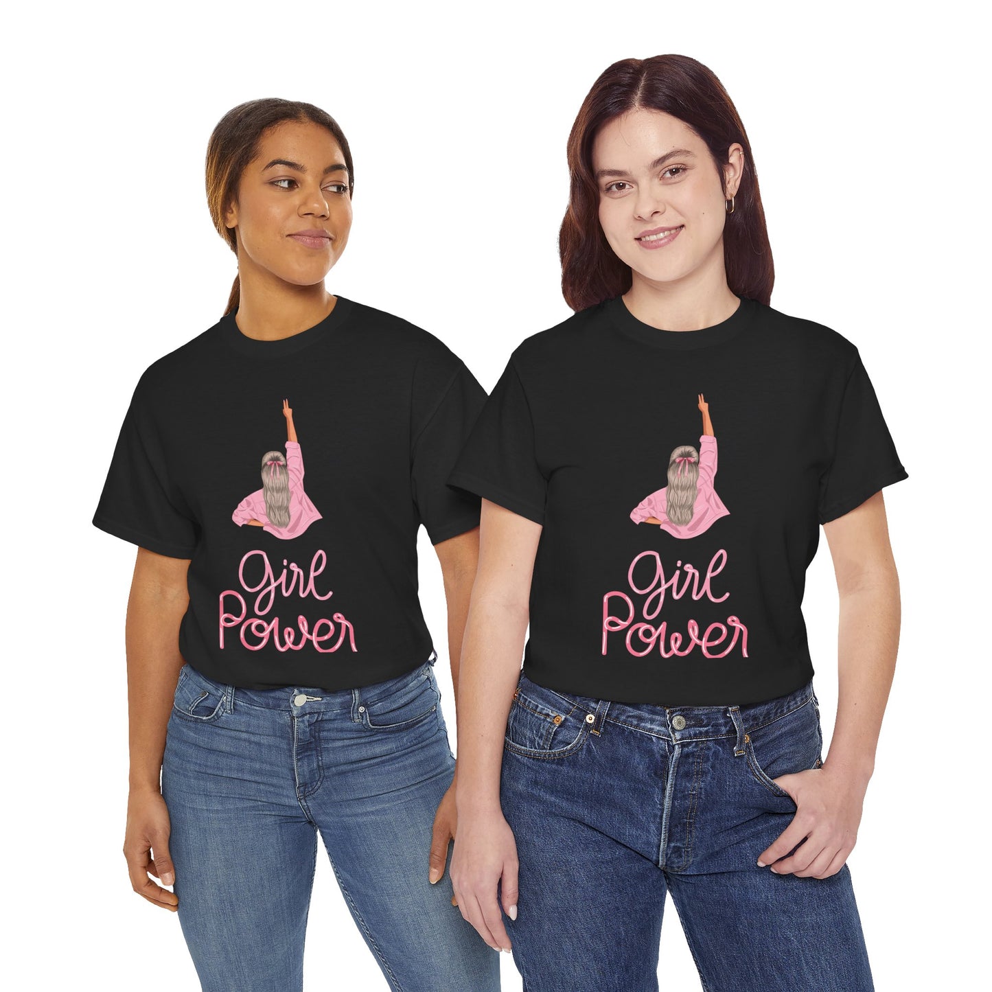 Girl Power Unisex Heavy Cotton Tee, Feminist Shirt, Gift for Her, Empowerment Tee, Fun Casual Wear, Birthday Gift