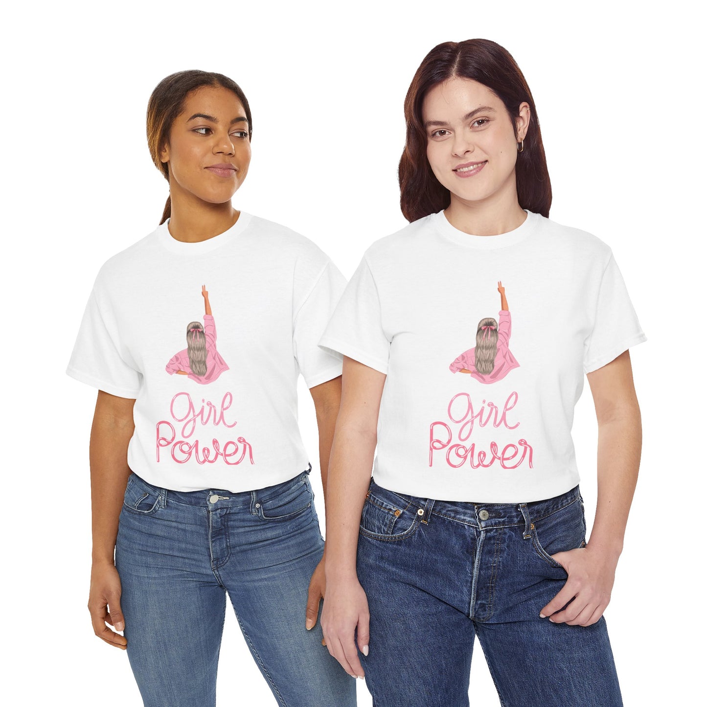 Girl Power Unisex Heavy Cotton Tee, Feminist Shirt, Gift for Her, Empowerment Tee, Fun Casual Wear, Birthday Gift