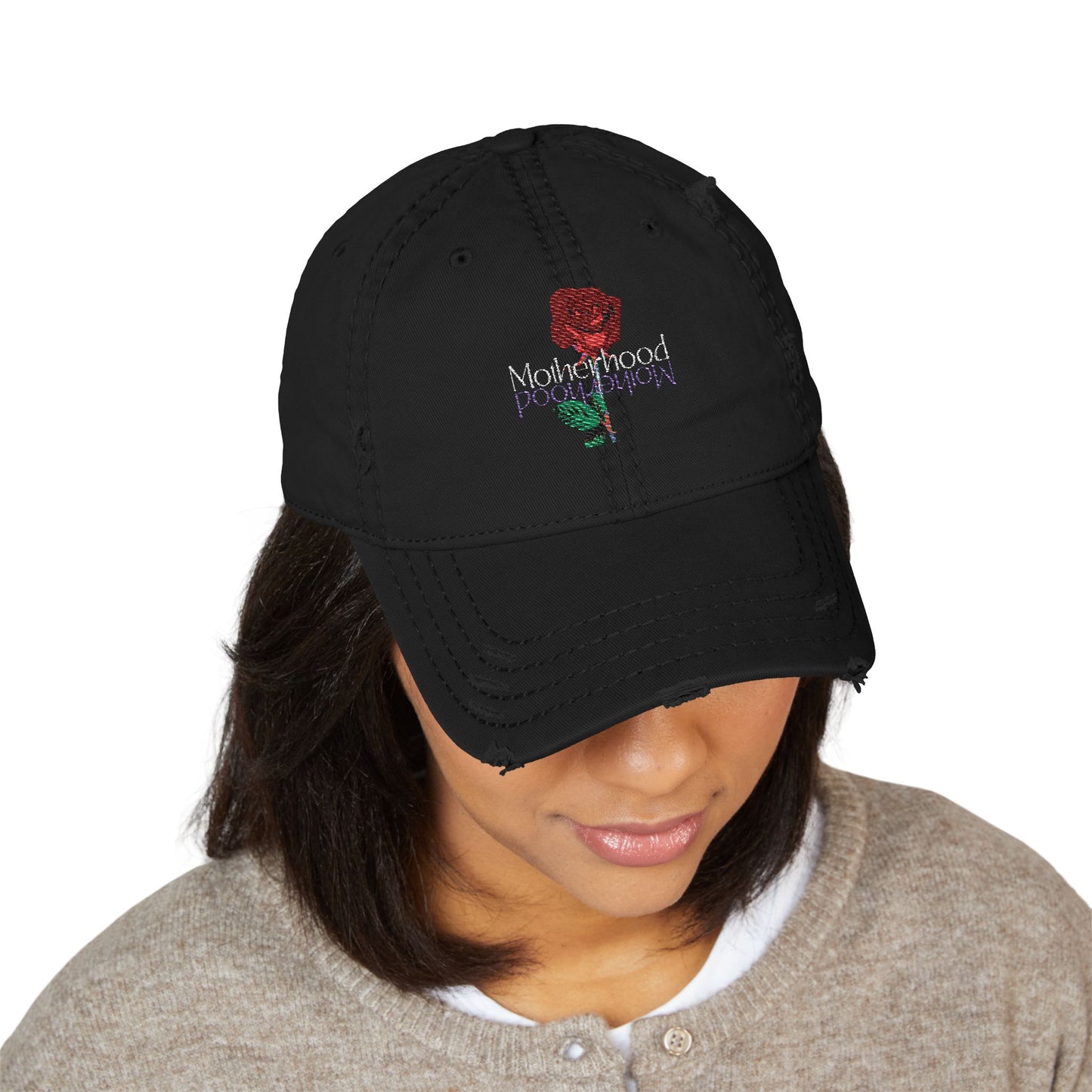 Motherhood Distressed Embroidered Dad Hat, Trendy Cap for Dad, Casual Accessories, Gift for Him, Family Gatherings