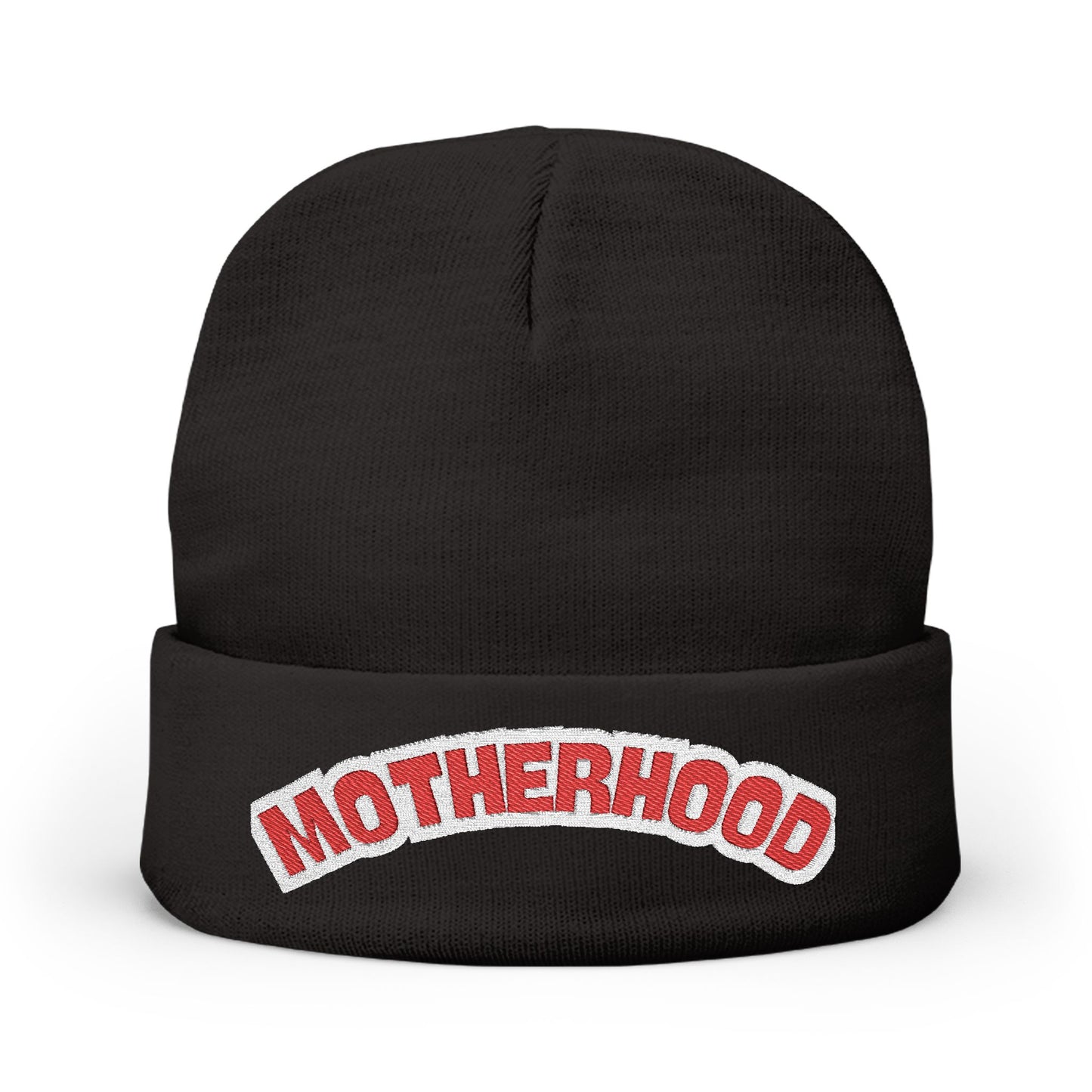 Motherhood Knit Beanie, Cozy Beanie for Moms, Embroidered Hat, Winter Accessories, Gift for New Moms, Trendy Headwear