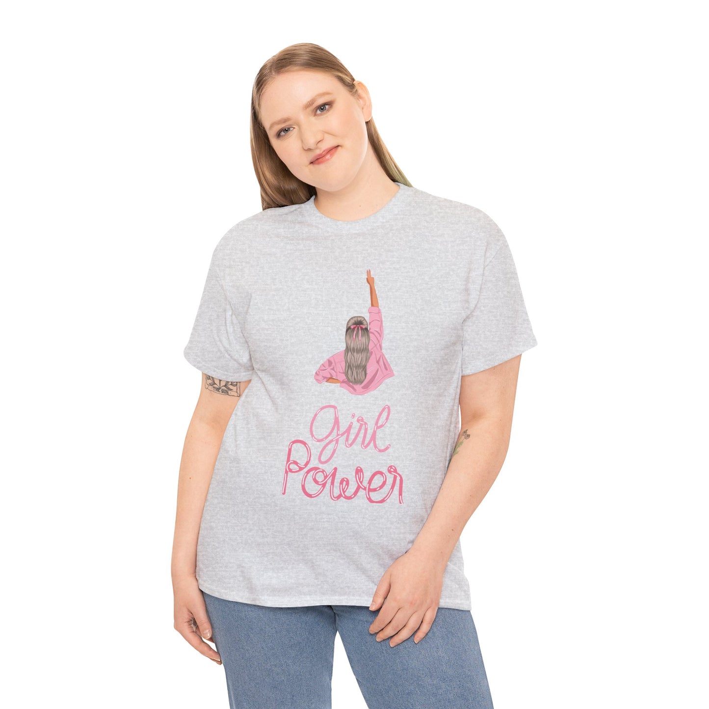 Girl Power Unisex Heavy Cotton Tee, Feminist Shirt, Gift for Her, Empowerment Tee, Fun Casual Wear, Birthday Gift