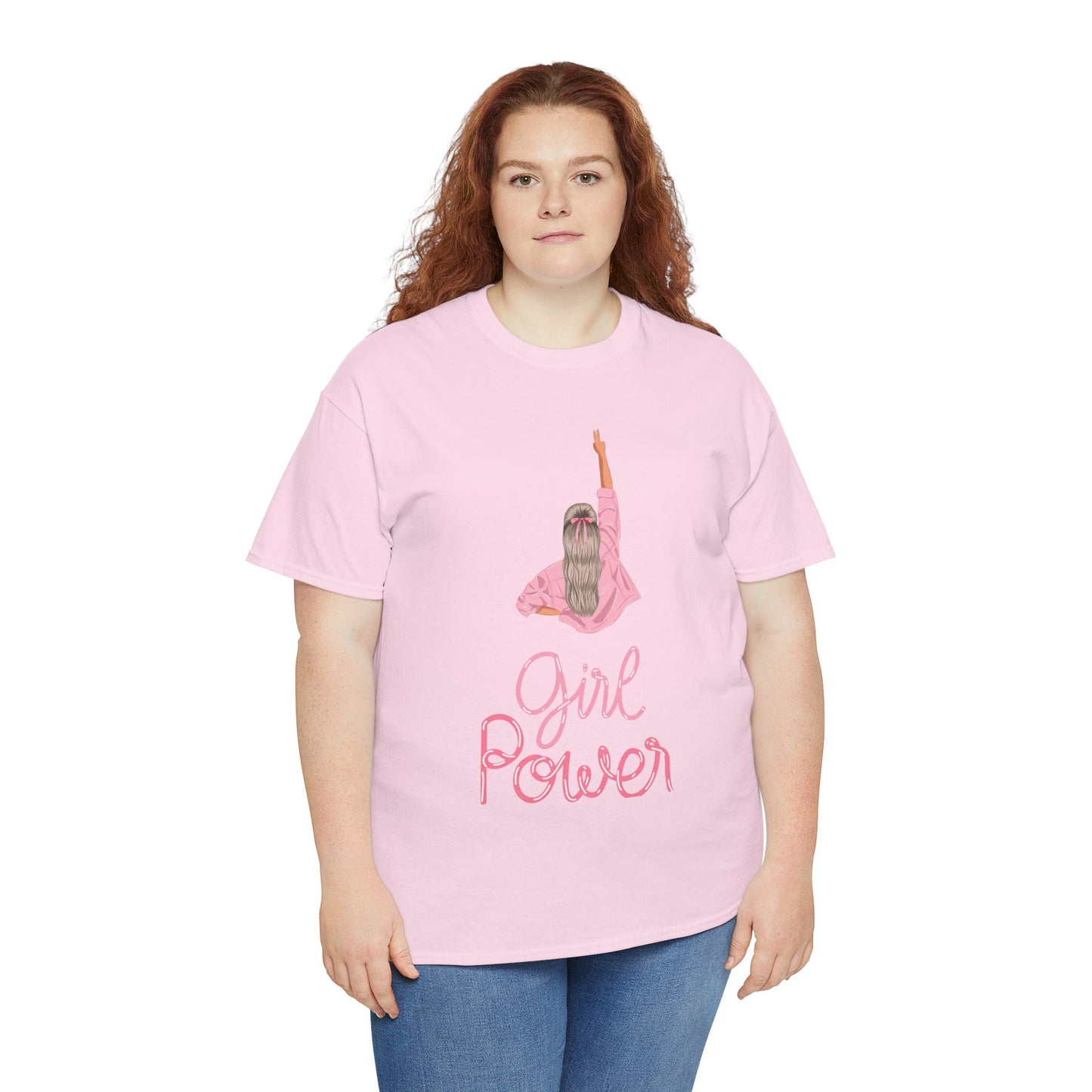Girl Power Unisex Heavy Cotton Tee, Feminist Shirt, Gift for Her, Empowerment Tee, Fun Casual Wear, Birthday Gift
