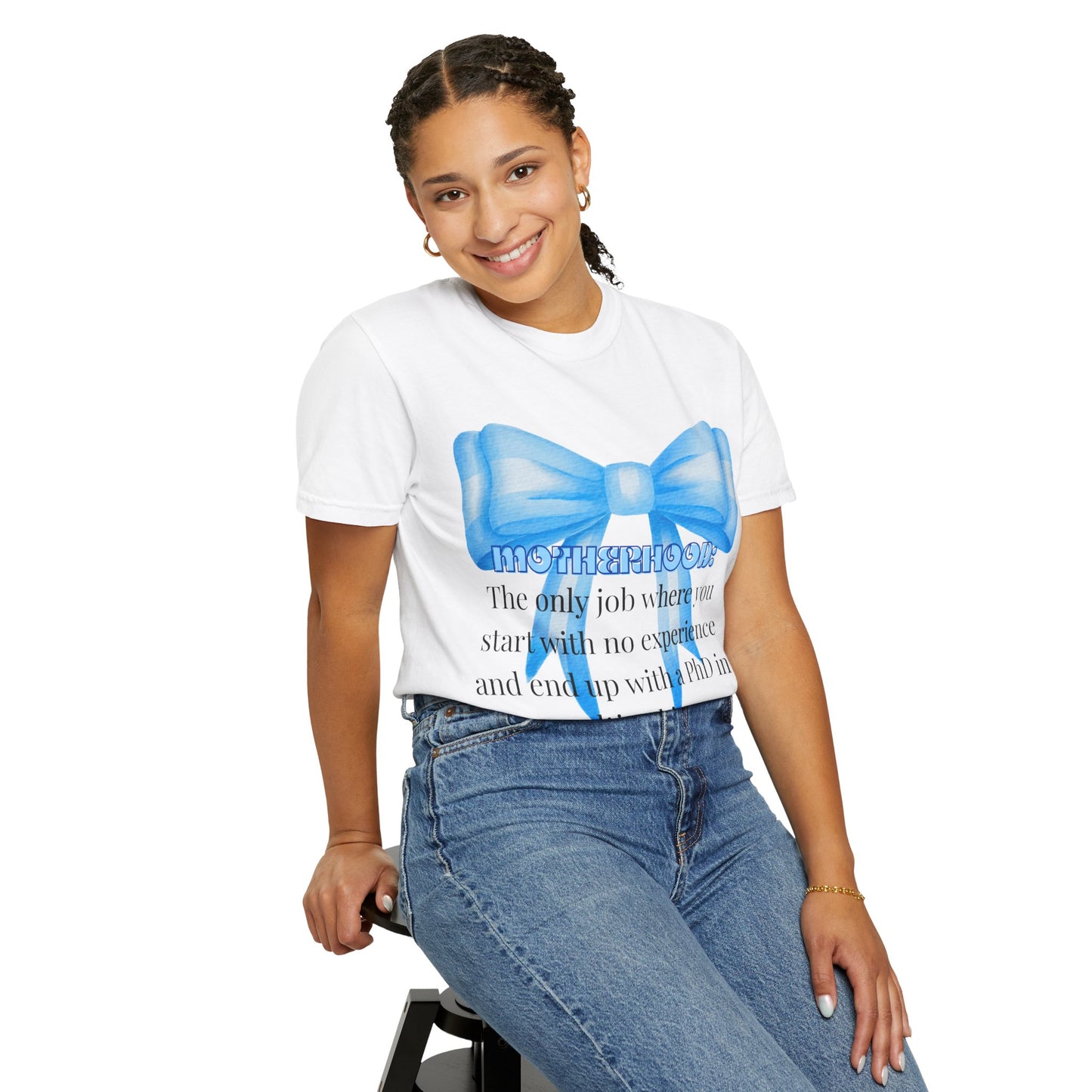 Whimsical Unisex T-shirt with Bow Design - Perfect Gift for Graduates, Funny Quote Top, Casual Wear, Birthday Surprise, Everyday Humor