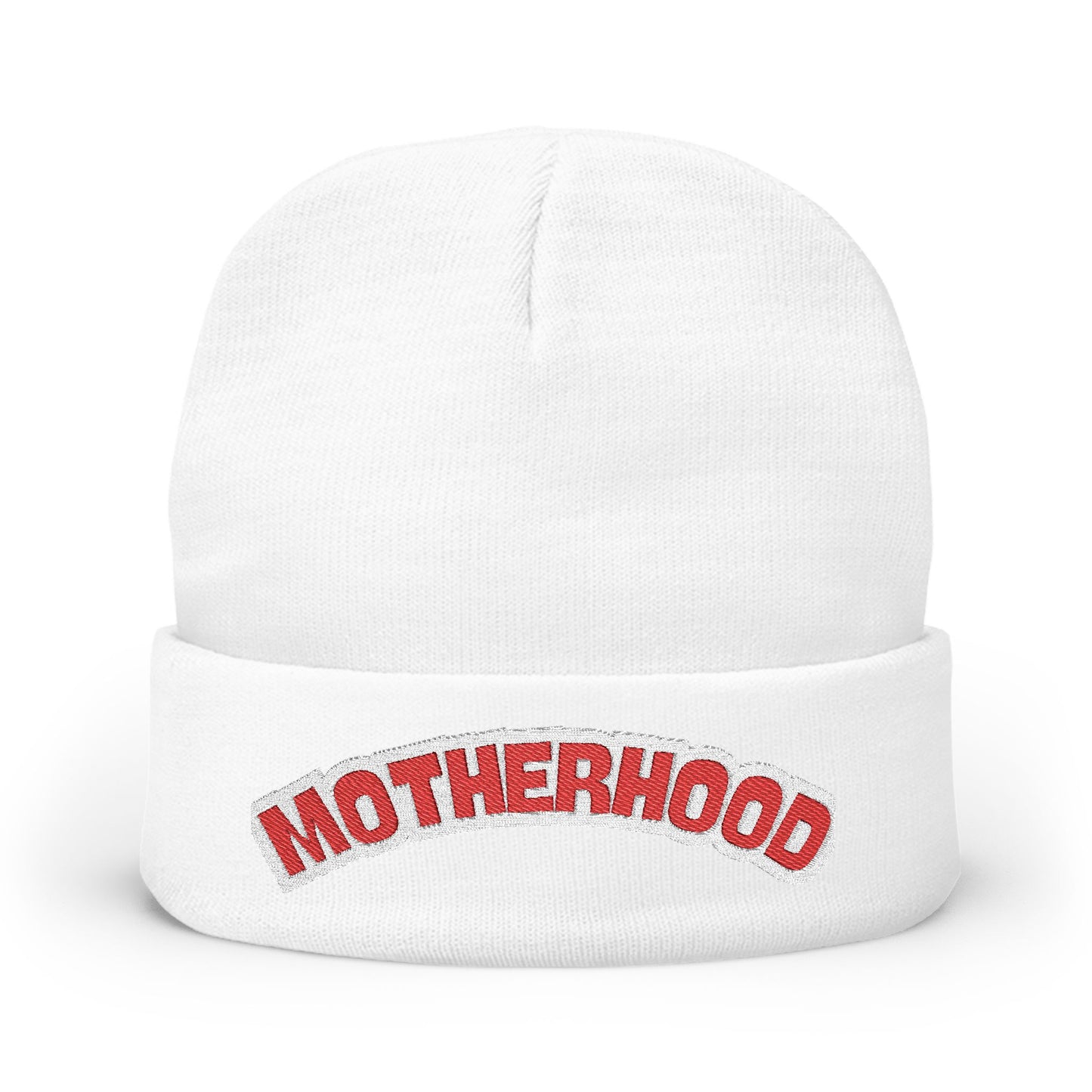 Motherhood Knit Beanie, Cozy Beanie for Moms, Embroidered Hat, Winter Accessories, Gift for New Moms, Trendy Headwear