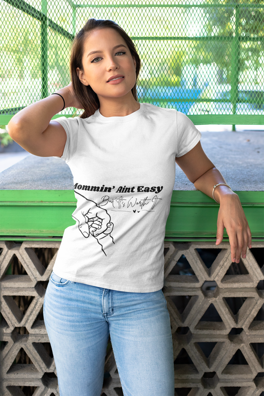Mommin' Ain't Easy Women's Softstyle Tee, Gift for Moms, Casual Wear, Funny Shirt, Everyday Comfort, Mother's Day Present