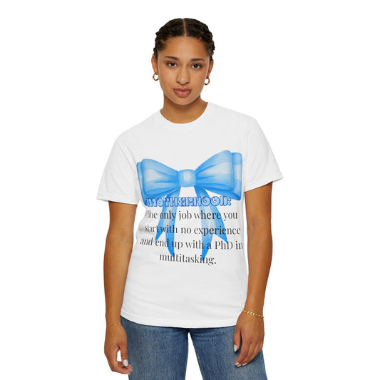 Whimsical Unisex T-shirt with Bow Design - Perfect Gift for Graduates, Funny Quote Top, Casual Wear, Birthday Surprise, Everyday Humor
