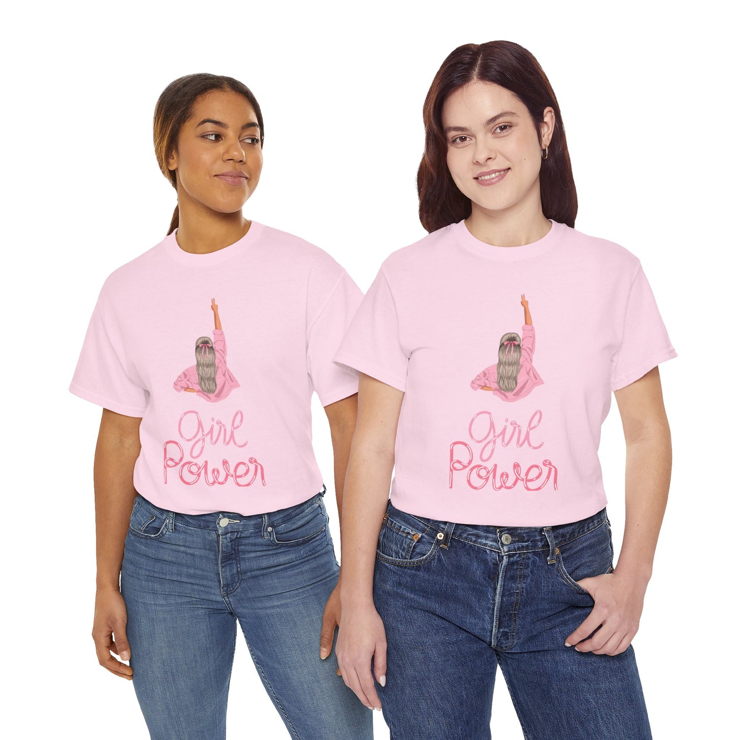 Girl Power Unisex Heavy Cotton Tee, Feminist Shirt, Gift for Her, Empowerment Tee, Fun Casual Wear, Birthday Gift